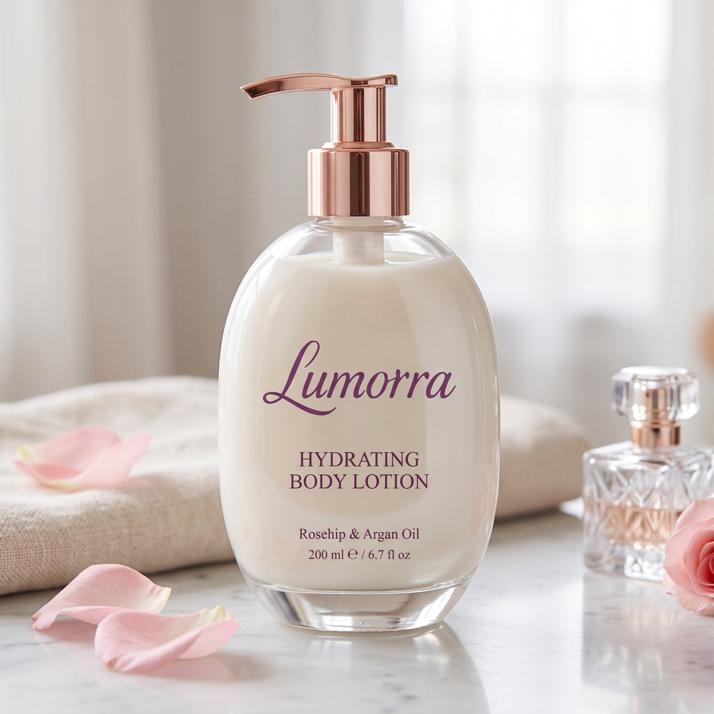 Lumorra Hydrating Body Lotion with Rosehip & Argan Oil | Nourishing Daily Moisturizer | 200ml