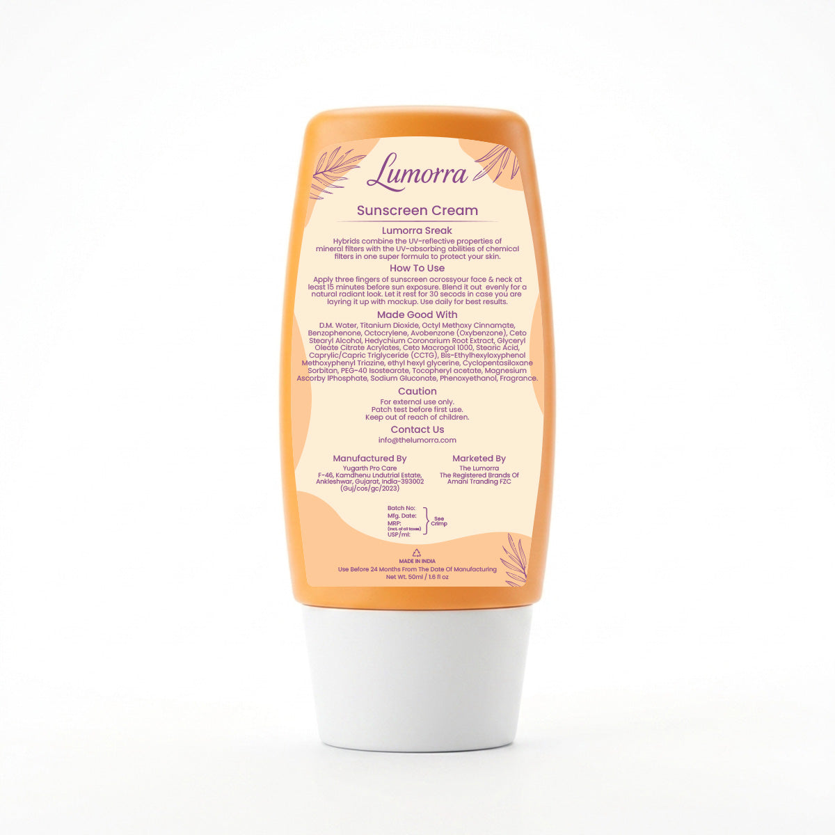 Lumorra SPF 50+ Sunscreen | Triple-Action Tan Protection | Vitamin C + E | Ultra-Lightweight Fluid | 50ml
